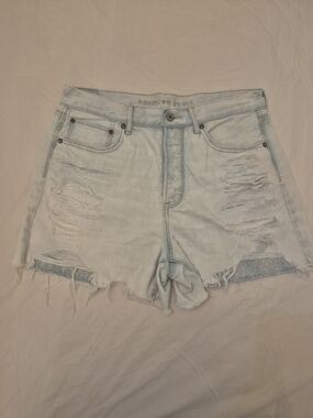 American Eagle Outfitters Light Blue Distressed Denim Shorts